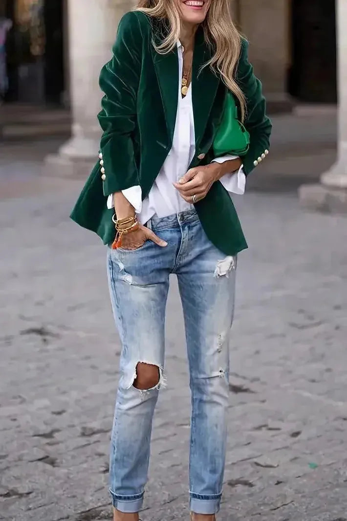 Naelise™ | Tailored Velvet Blazer