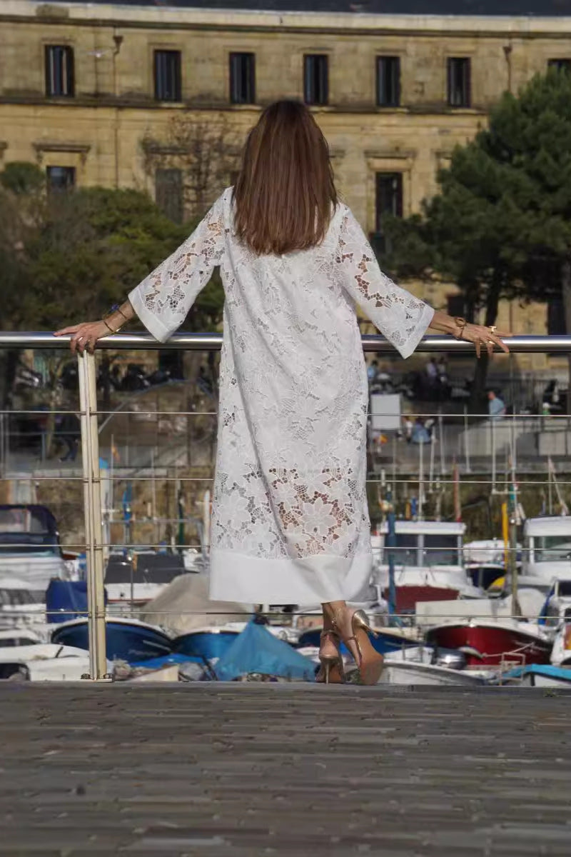 Colette™ | Modern Flowing Refined Lace Dress