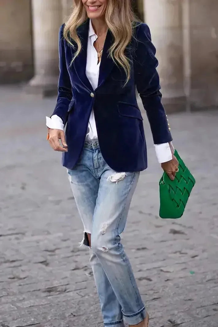 Naelise™ | Tailored Velvet Blazer