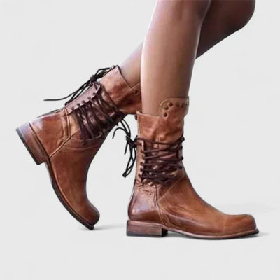 Kynlee™ | Vintage Leather Lace-Up Boots