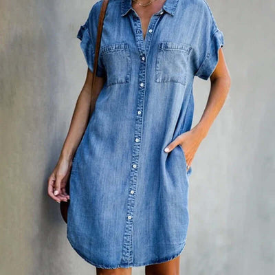 Skylar™ | Casual Denim Shirt Dress