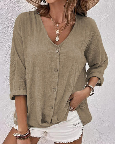 Hazel™ | Loose blouse with V-neck