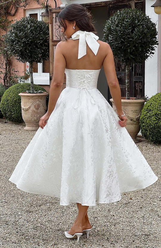 Sélina™ | Elegant Halter Midi Dress