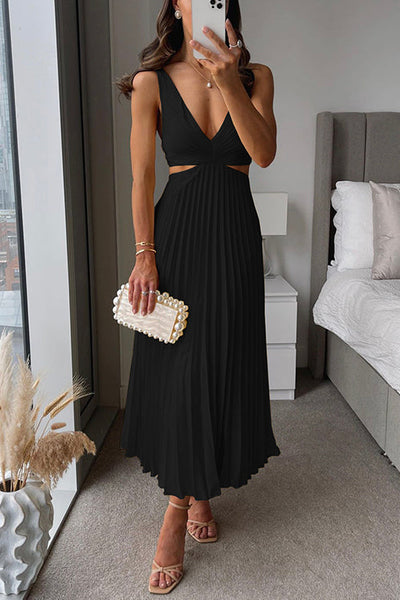 Serelina™ |Satin Cutout Midi Dress