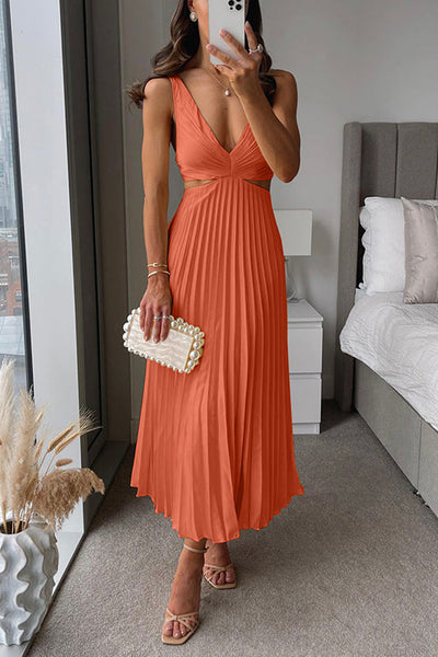 Serelina™ |Satin Cutout Midi Dress