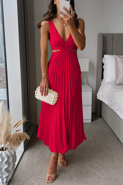 Serelina™ |Satin Cutout Midi Dress