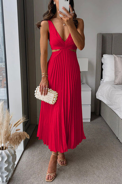 Serelina™ |Satin Cutout Midi Dress