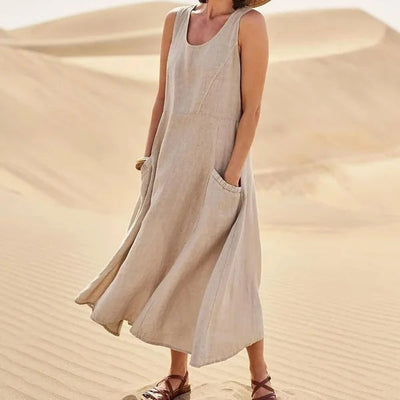 Serenya™ | Breezy Linen Pocket Dress