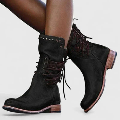 Kynlee™ | Vintage Leather Lace-Up Boots