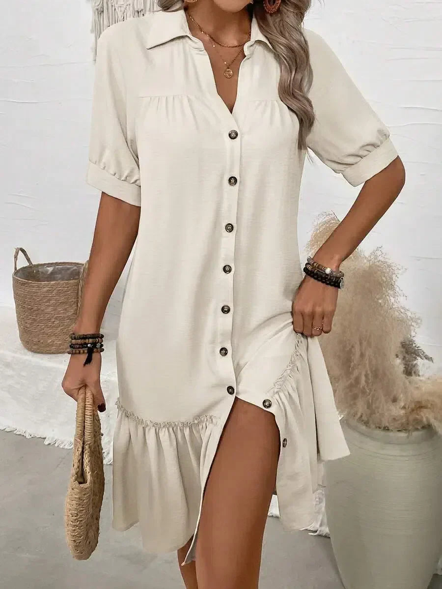Nélya™ | Light & Lovely Button-Up Dress