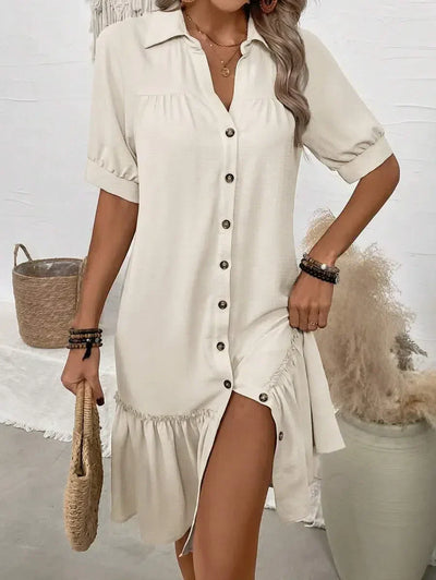 Nélya™ | Light & Lovely Button-Up Dress