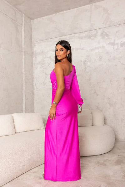 Selene™ | One-Shoulder Satin Evening Gown