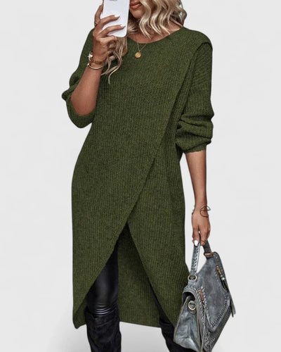 Brixtyn™ | Chic Overlap Knit Dress