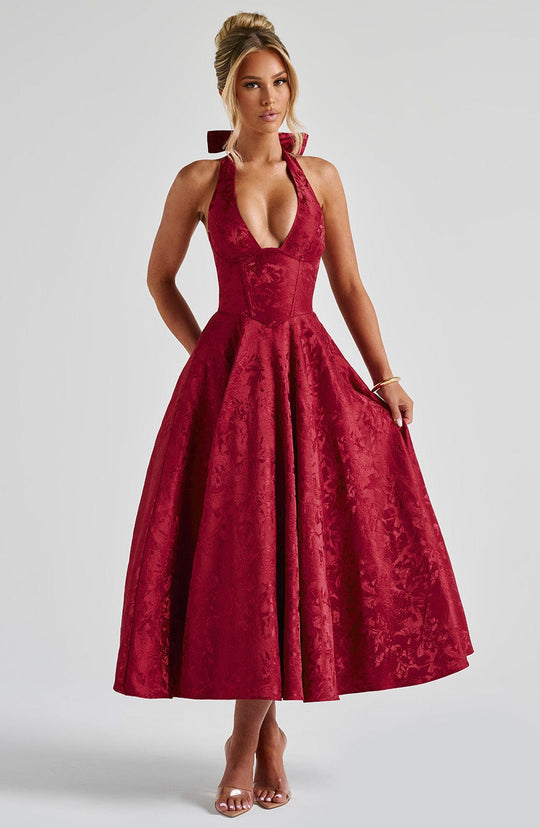 Sélina™ | Elegant Halter Midi Dress