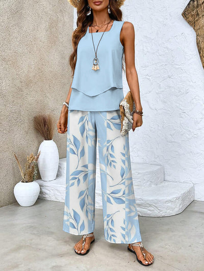 Pierrette™ | 2-Piece Summer Leaf Print Set