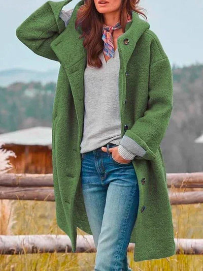 Amélie™ | Hooded Button Coat – Cozy Charm