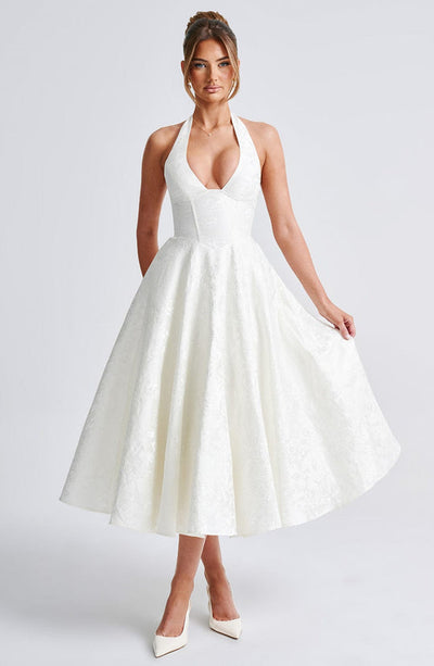 Sélina™ | Elegant Halter Midi Dress