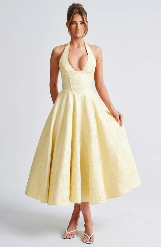 Sélina™ | Elegant Halter Midi Dress