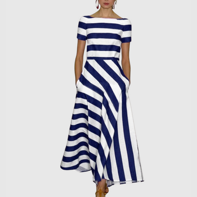 Hélia™ | Elegant Striped Maxi Dress