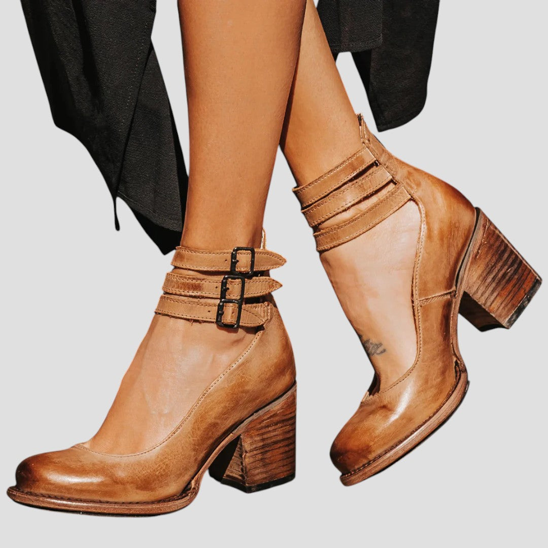 Avelyne™ | Triple Strap Block Heels