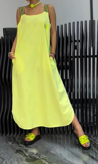 Solaria™ | Neon Glow Maxi Dress