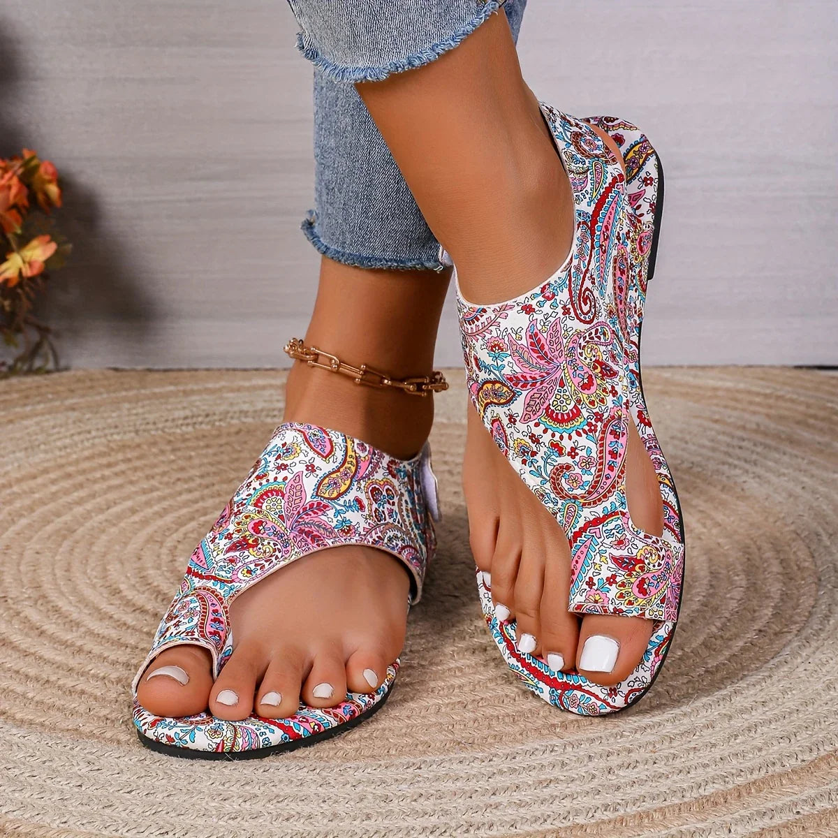 Calypso™ | Boho Mandala Print Sandals