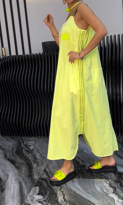 Solaria™ | Neon Glow Maxi Dress