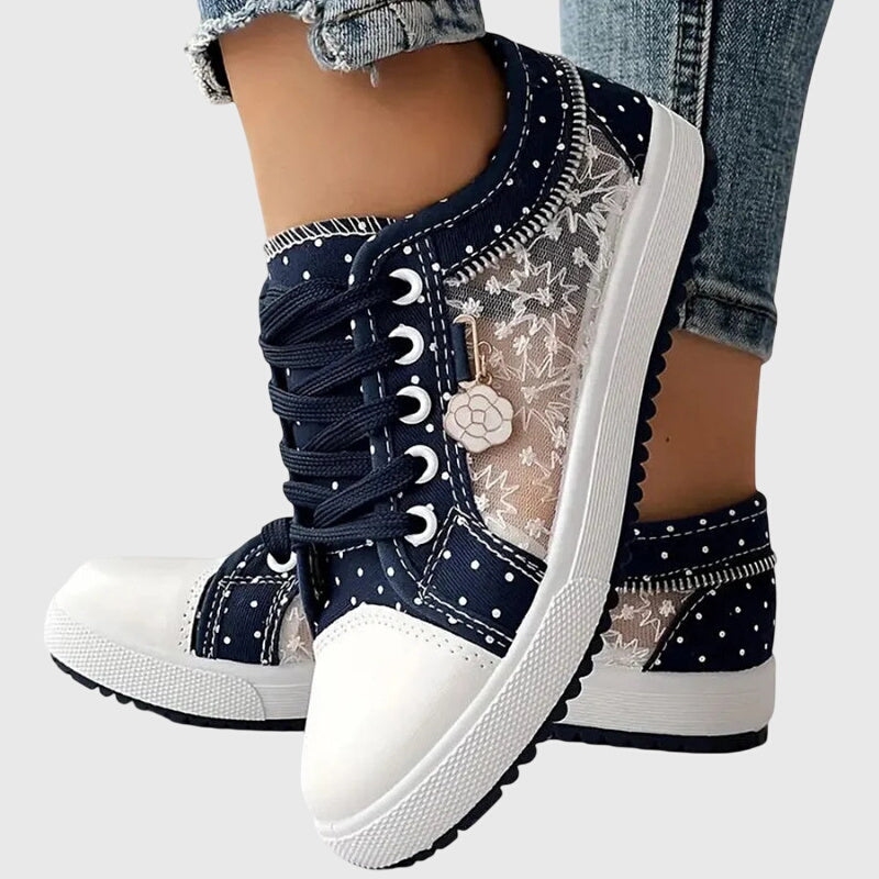Delycia™ | Floral Lace Denim Sneakers