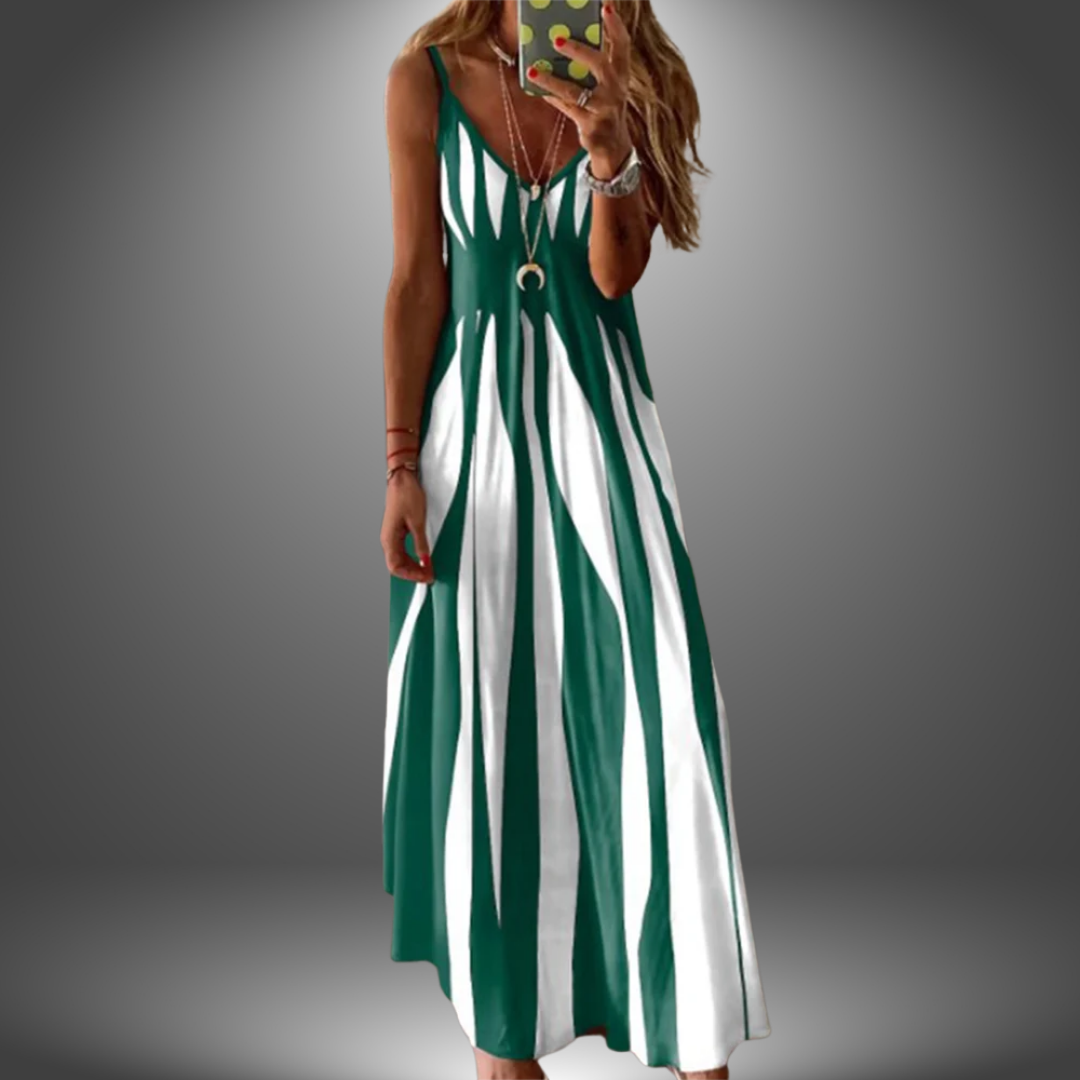 Amaya™ | Striped Sleeveless Maxi Dress