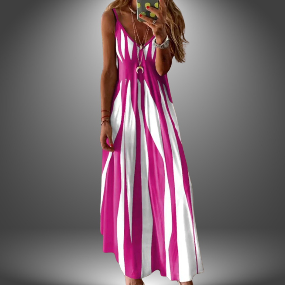 Alicia™ | Striped Sleeveless Maxi Dress