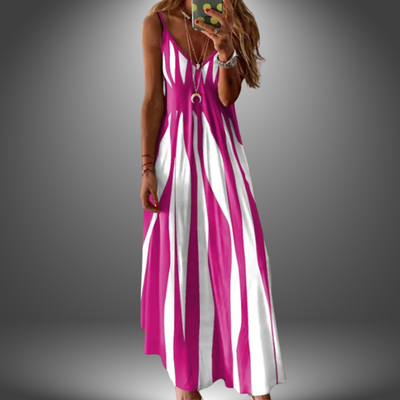 Alicia™ | Striped Sleeveless Maxi Dress