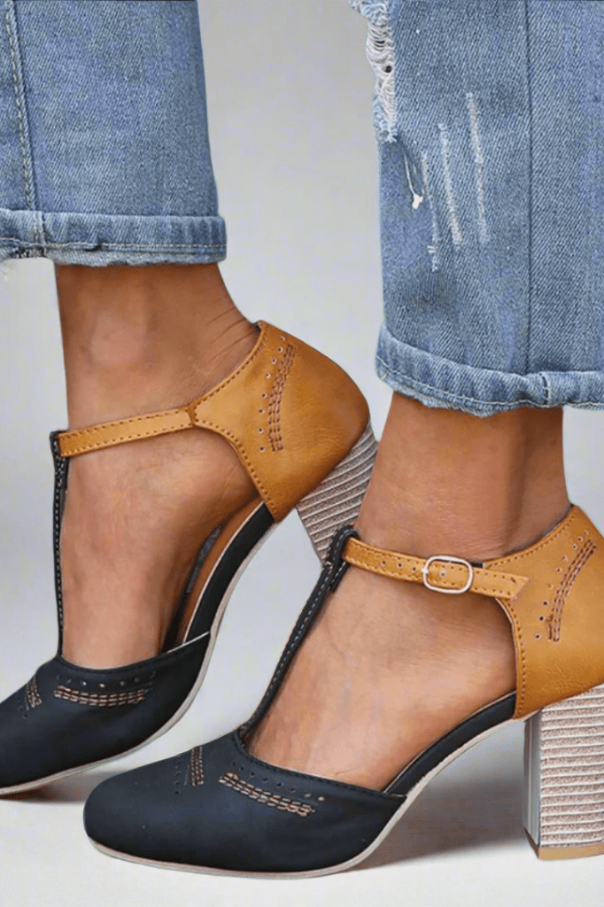 Mavilda™ | Two-Tone Block Heel Mary Janes