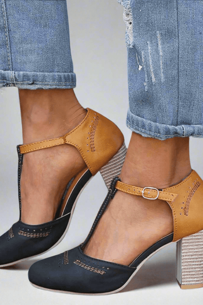 Mavilda™ | Two-Tone Block Heel Mary Janes