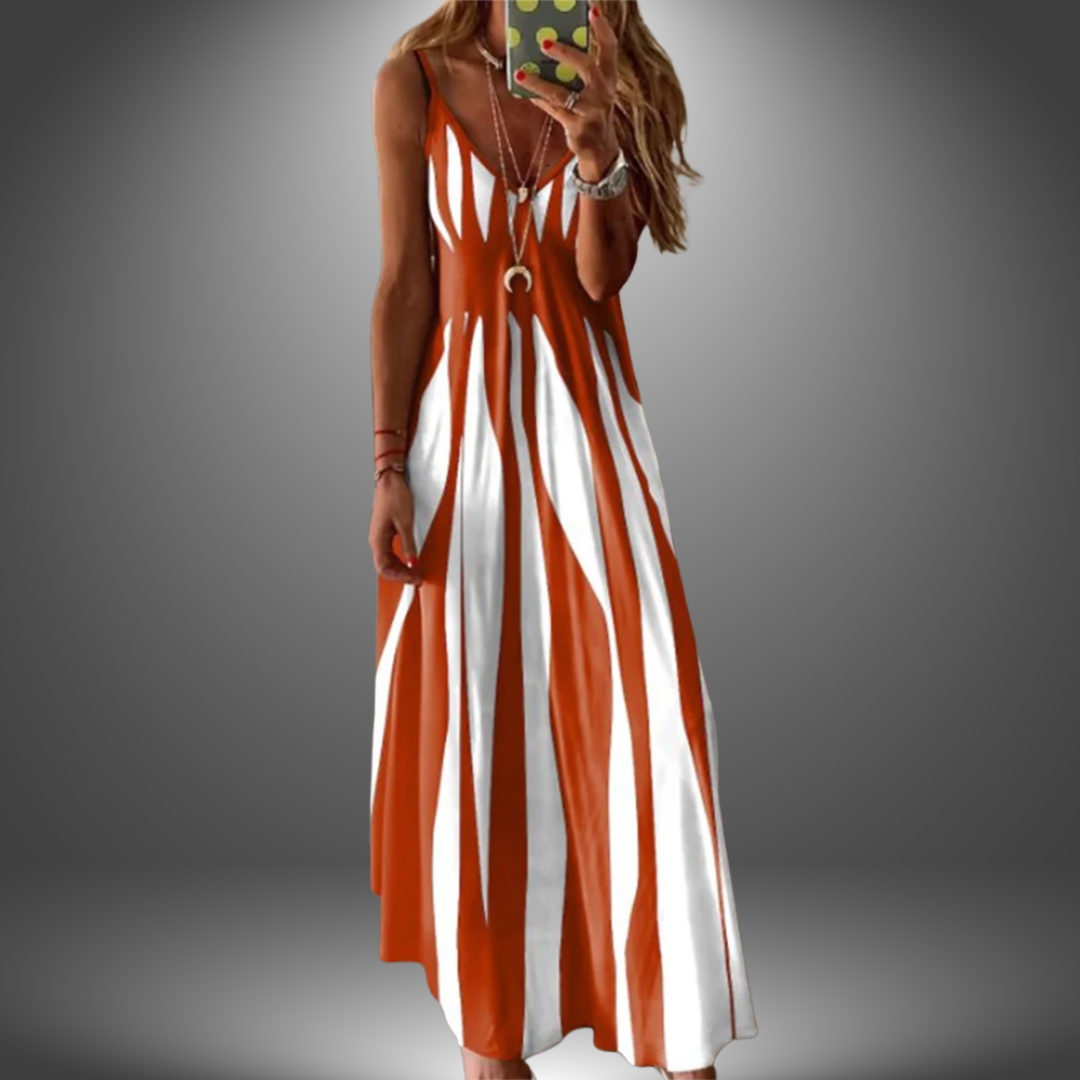Amaya™ | Striped Sleeveless Maxi Dress