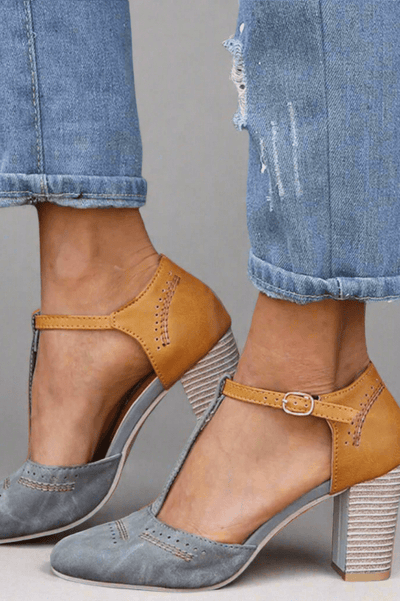 Mavilda™ | Two-Tone Block Heel Mary Janes