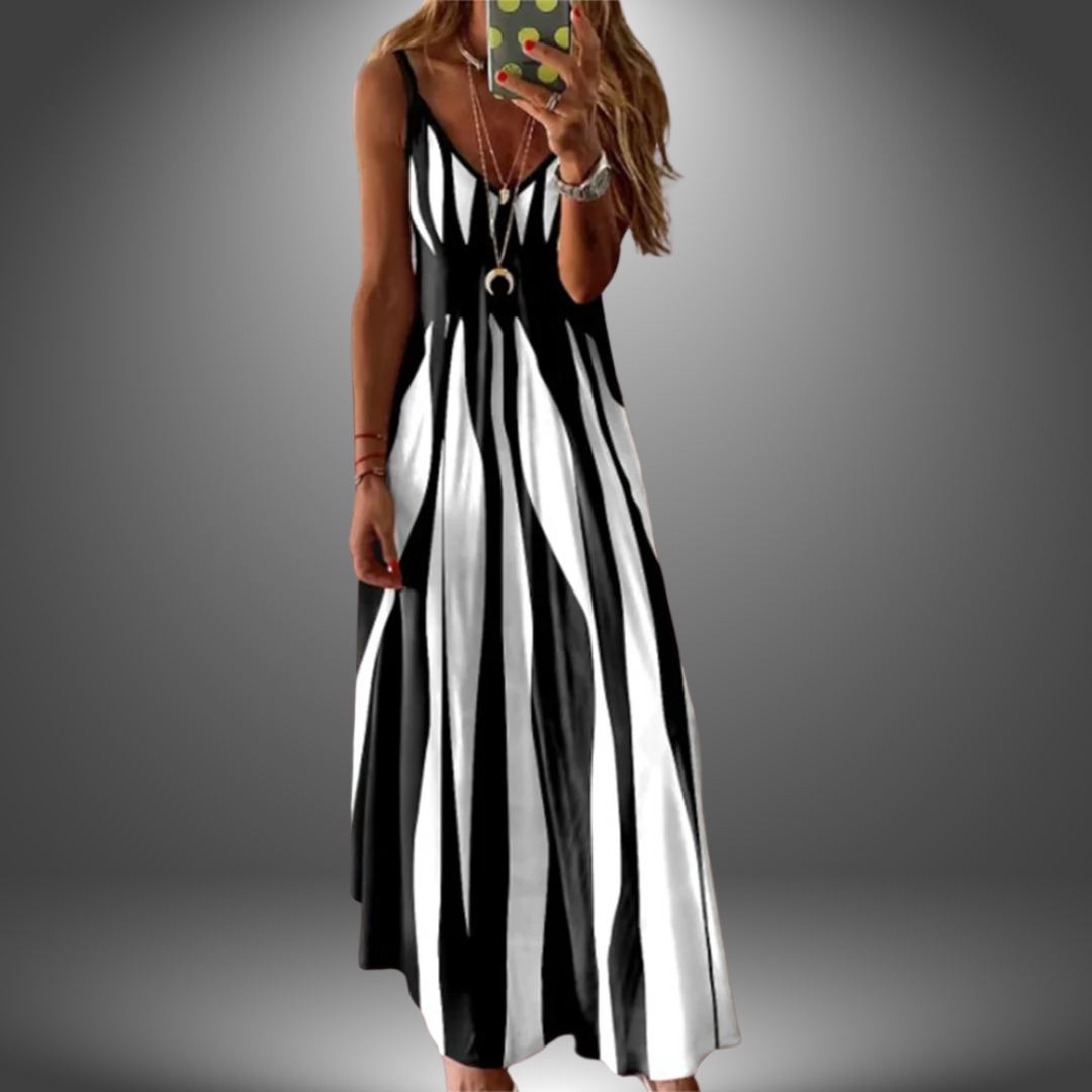 Amaya™ | Striped Sleeveless Maxi Dress