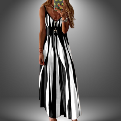 Amaya™ | Striped Sleeveless Maxi Dress