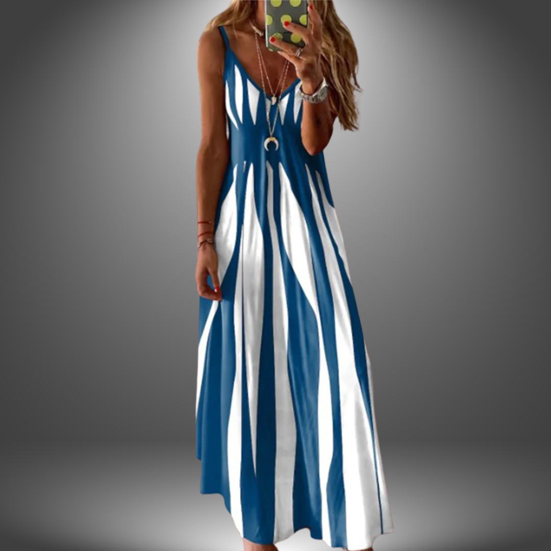 Alicia™ | Striped Sleeveless Maxi Dress