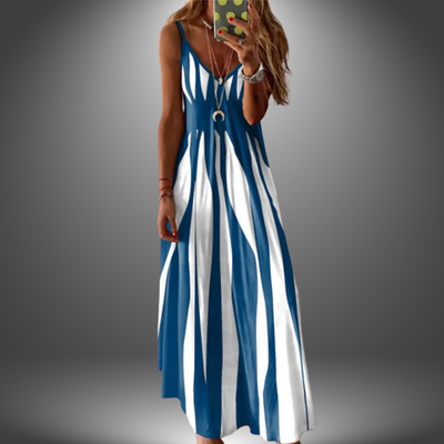 Alicia™ | Striped Sleeveless Maxi Dress