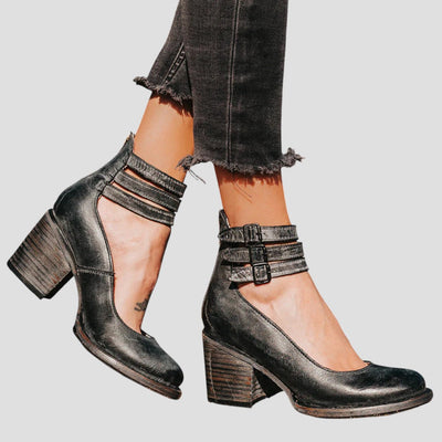 Avelyne™ | Triple Strap Block Heels