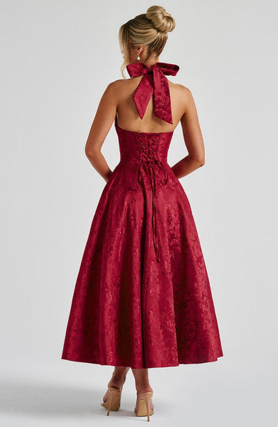Sélina™ | Elegant Halter Midi Dress