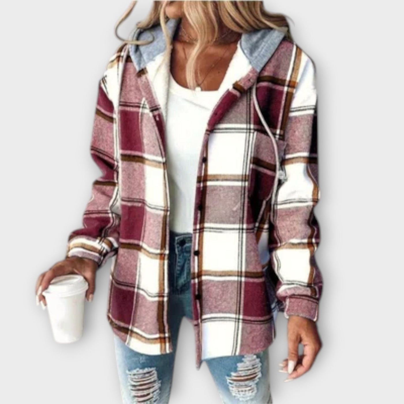 Laurisia™ | Plaid Hooded Flannel Jacket