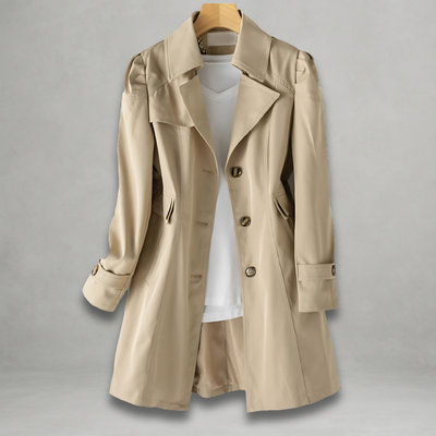 Sarielle™ | Elegant Black Trench Coat