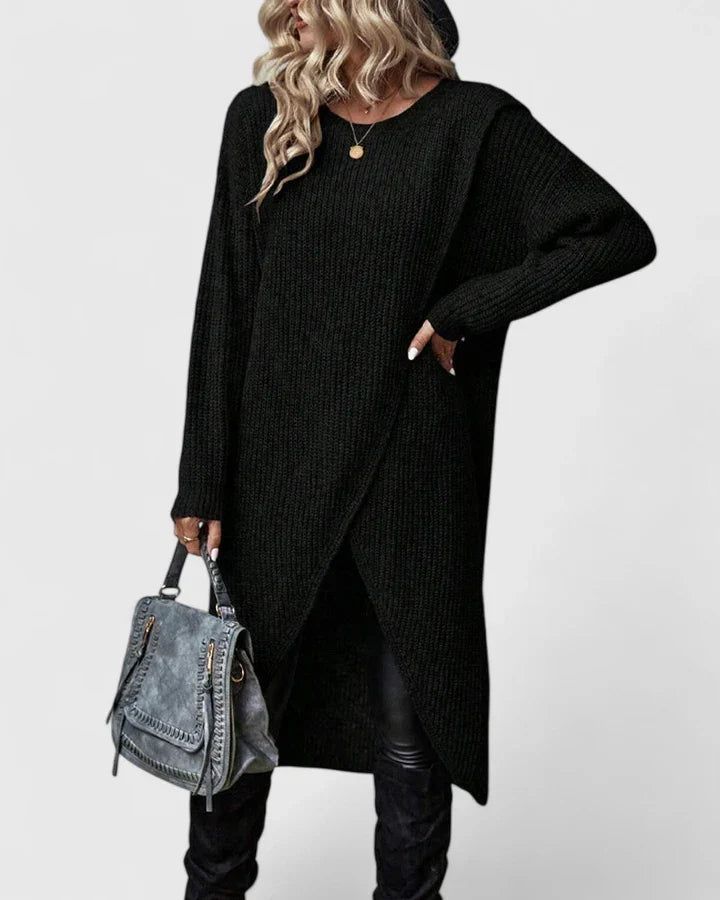 Brixtyn™ | Chic Overlap Knit Dress