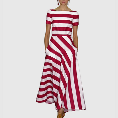 Hélia™ | Elegant Striped Maxi Dress