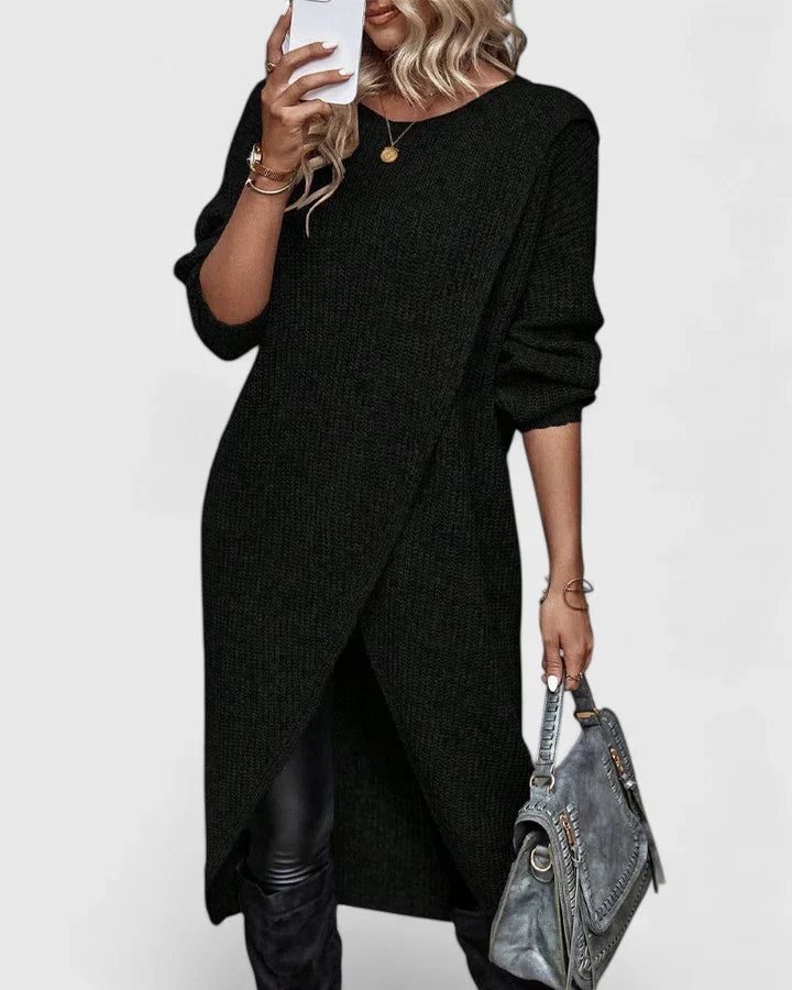 Brixtyn™ | Chic Overlap Knit Dress
