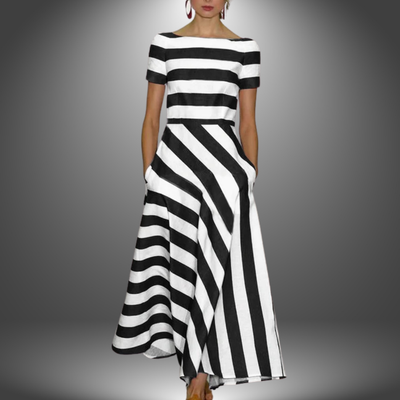 Alma™ | Striped A-Line Maxi Dress