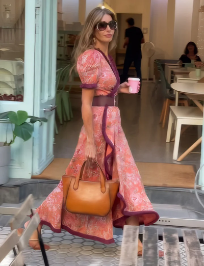 Priella™ | Vintage Puff-Sleeve Wrap Dress