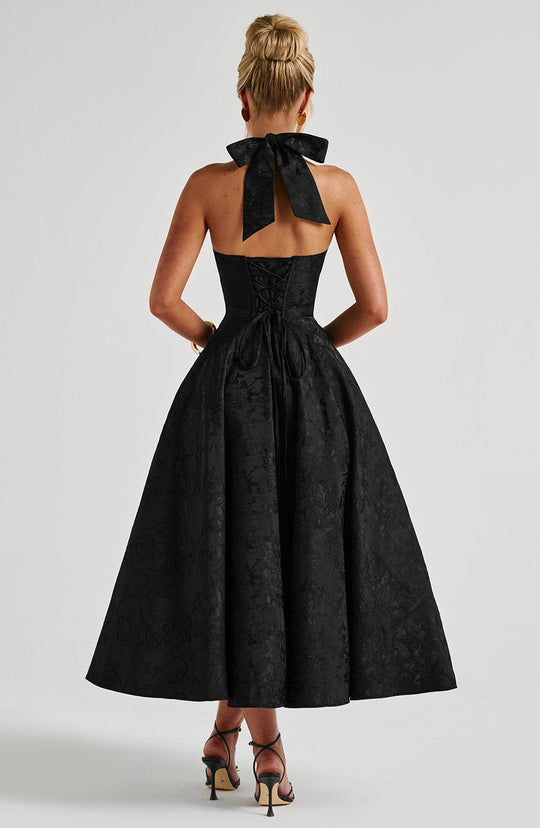 Sélina™ | Elegant Halter Midi Dress
