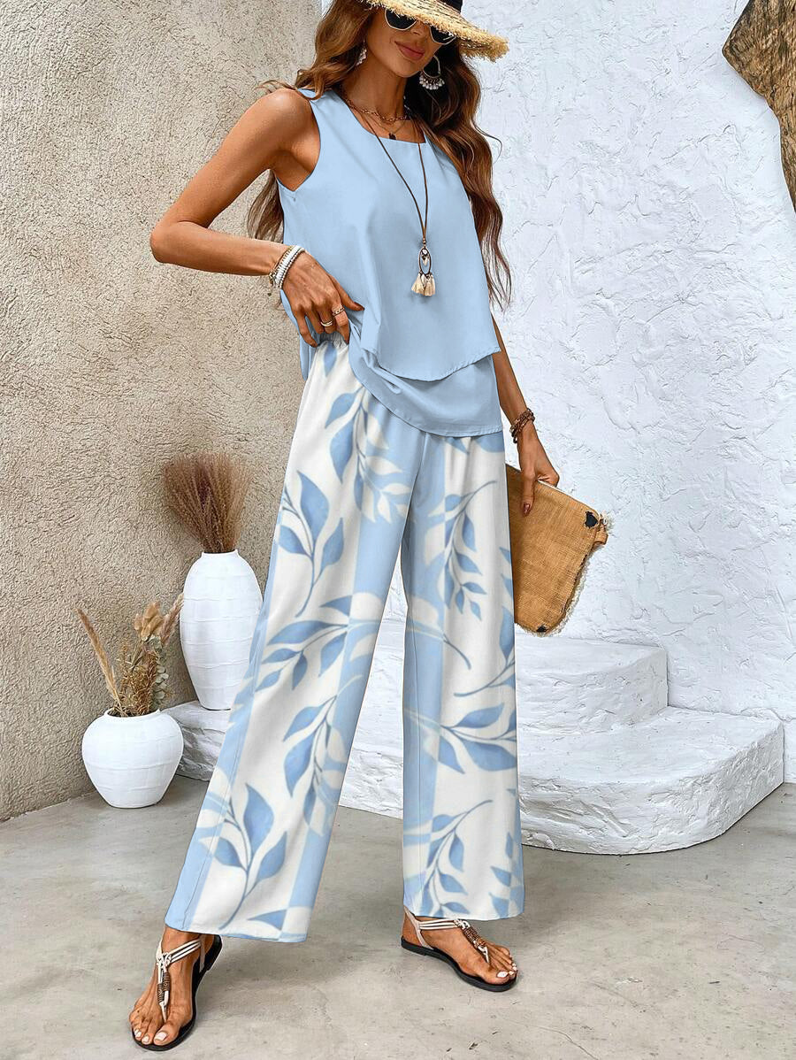 Pierrette™ | 2-Piece Summer Leaf Print Set